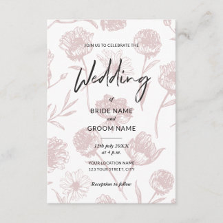 Invitation Mariage Illustration Élégante Florale Bourgogne
