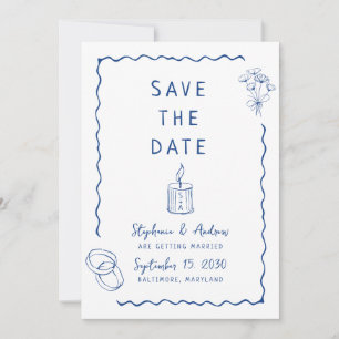 Invitation Mariage illustré par un modèle lunatique Enregistr