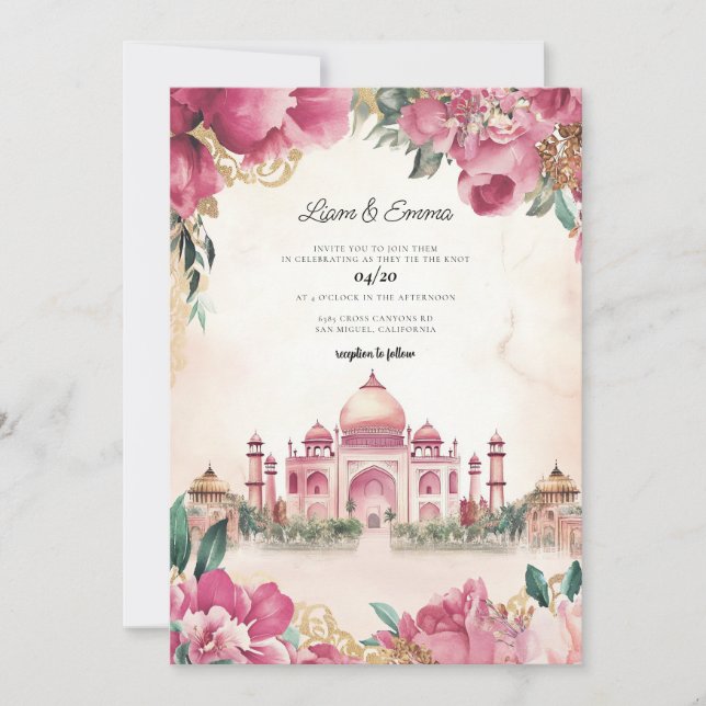 Invitation Mariage indien (Devant)