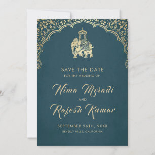 Invitation Mariage Indien Enregistrer La Date Gold Ganesha In