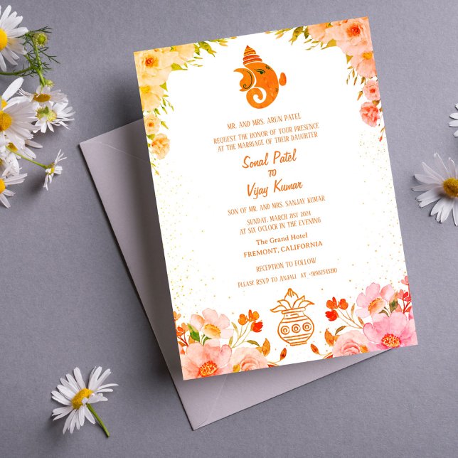Invitation Mariage indien hindou Ganesha (Créateur téléchargé)