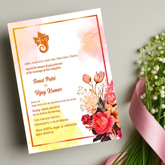 Invitation Mariage indien hindou Ganesha (Créateur téléchargé)