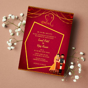 Invitation Mariage indien hindou Ganesha Royal Golden