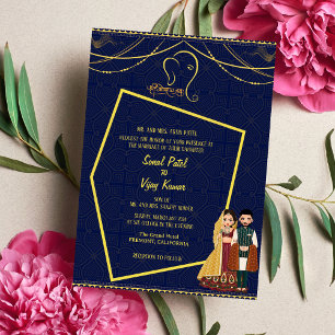 Invitation Mariage indien hindou Ganesha Royal Golden