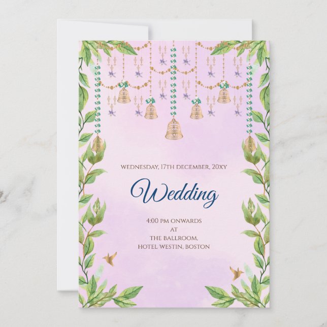 Invitation Mariage indien hindou numérique (Devant)