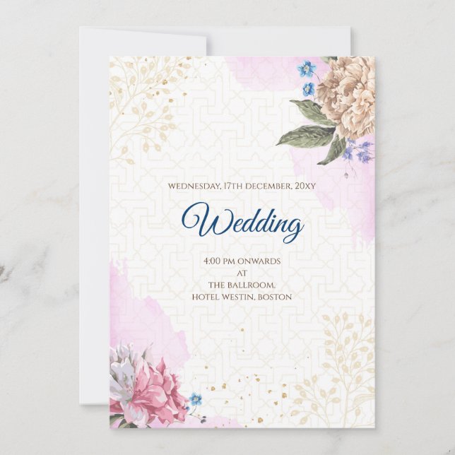 Invitation Mariage indien hindou numérique (Devant)