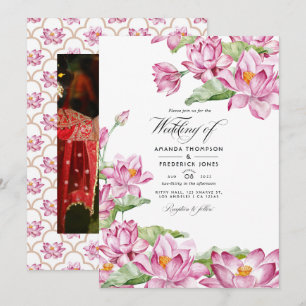 Invitation Mariage indien Lotus Flower