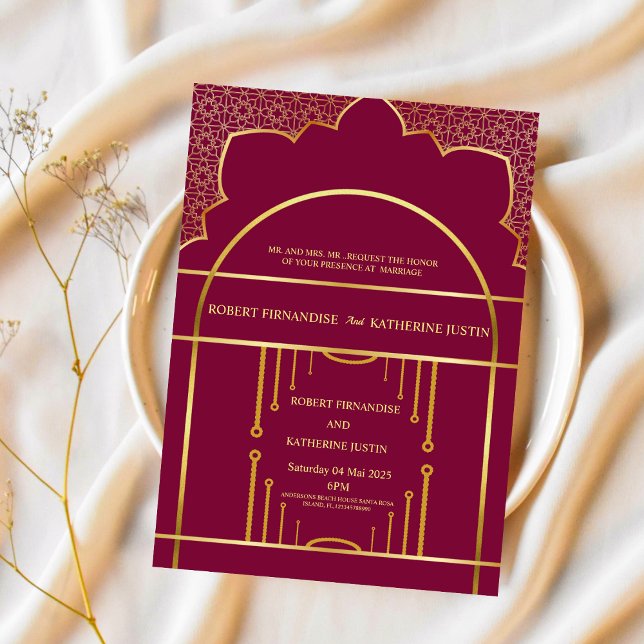 Invitation Mariage indien Mandala traditionnel OR (Créateur téléchargé)