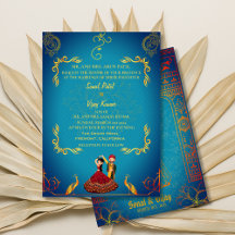 Mariage indien Royal Golden Peacock Turquoise