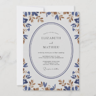 Invitation Mariage Indigo Or Sprig Eucalyptus