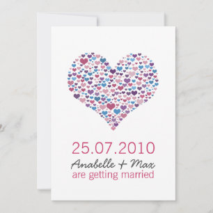 Invitation Mariage informel à coeur doux