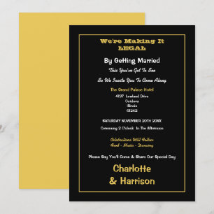 Invitation Mariage Informel Or Noir