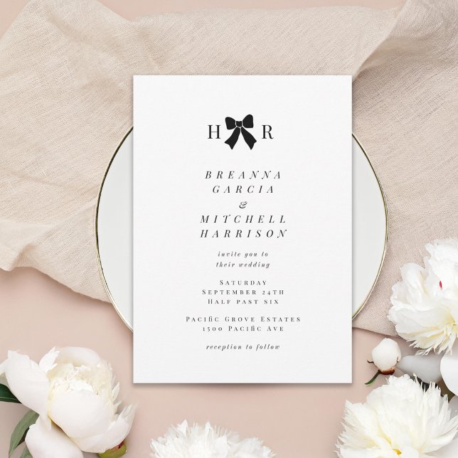 Invitation Mariage initial minimal de la patte (Créateur téléchargé)