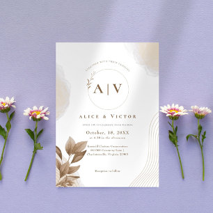 Invitation Mariage initial minimaliste moderne