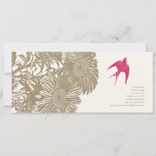 Invitation Mariage Inséparable rose Vintage rustique
