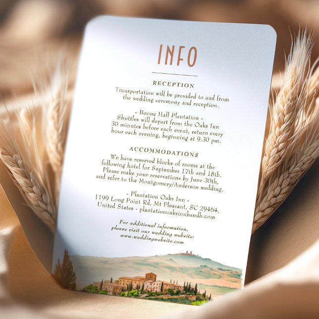 Invitation Mariage Insérer INFO et détails Toscane (Créateur téléchargé)