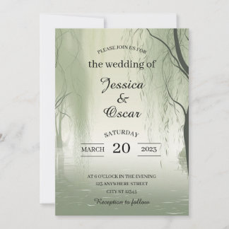 Invitation Mariage inspiré de l'élégance du feuillage enchant