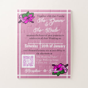 Invitation Mariage interactif Pink Puzzle