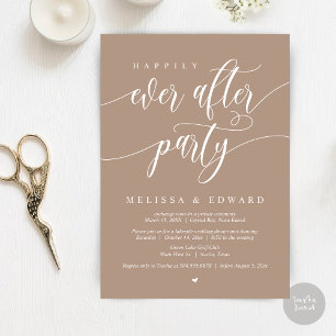 Invitation Mariage Intime Happily Ever After, Taupe Chaud