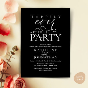 Invitation Mariage Intime Moderne avec une Fête de Félicité É