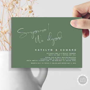 Invitation Mariage Intime Moderne, Surprise, nous nous sommes