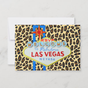 Invitation Mariage invité Las Vegas Empreinte de léopard RSVP