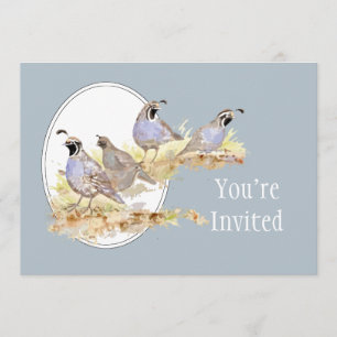 Invitation Mariage Inviter Custom California Quail Birds