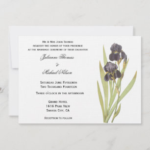 Invitation Mariage Iris Flowers