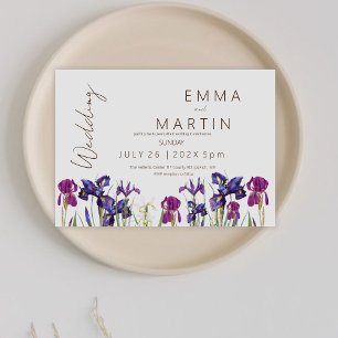 Invitation Mariage Iris Moderne Élégant Mariage Fleur