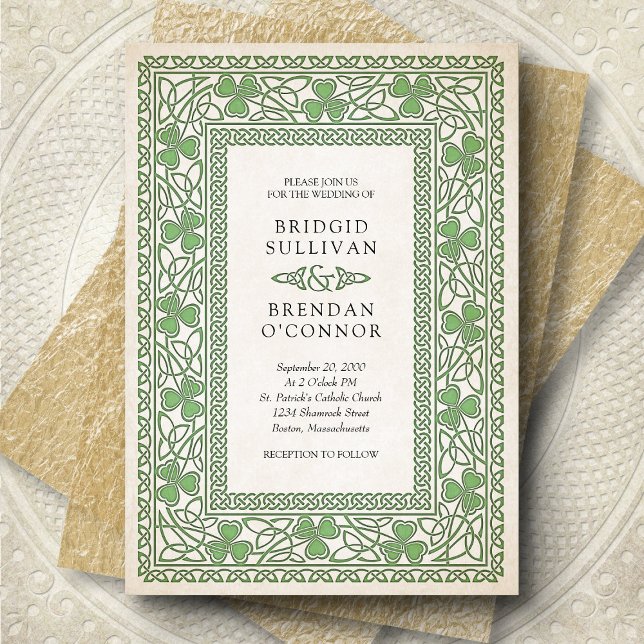 Invitation Mariage irlandais de la Saint-Patrick (Créateur téléchargé)