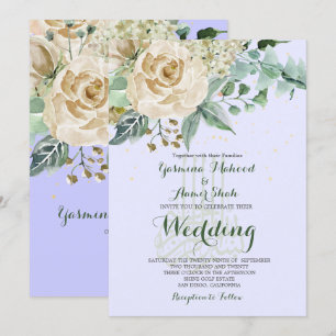 Invitation Mariage islamique Bismillah Élégant Rose violet
