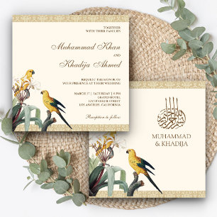 Invitation Mariage islamique musulman vintage avec de mignons