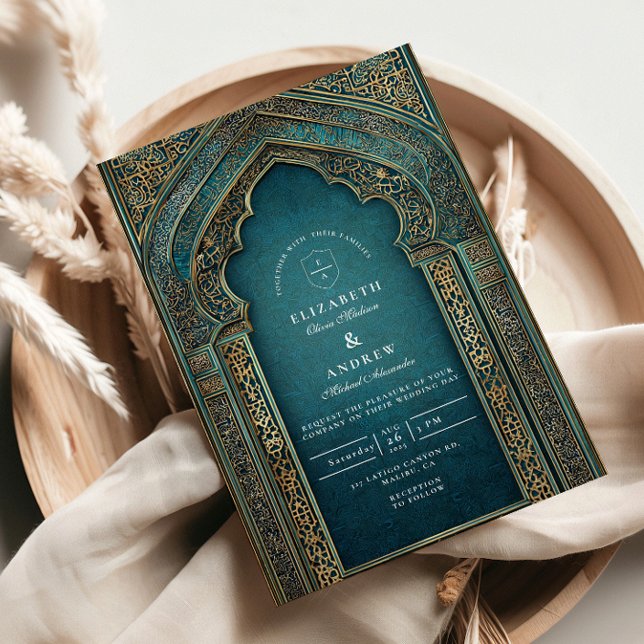 Invitation Mariage islamique sous Arche de Teal (Créateur téléchargé)