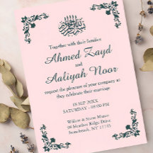 Mariage islamique subtil rose et gris foncé