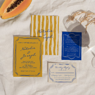 Invitation Mariage Italien à rayures peintes à la main