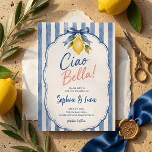 Invitation Mariage Italien Luxueux Ciao Bella au Citron