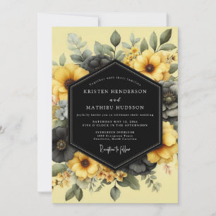Invitation Mariage Jaune Chiaroscuro Flora