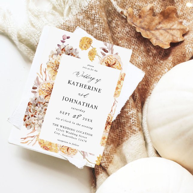 Invitation Mariage jaune doré (Créateur téléchargé)