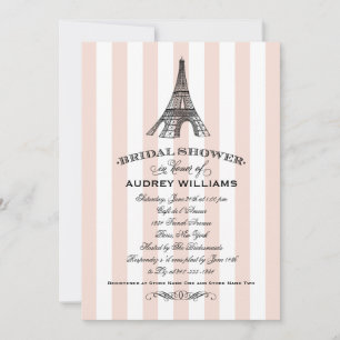 Invitation Mariage Jour de l'An Pink Tour Eiffel Shower