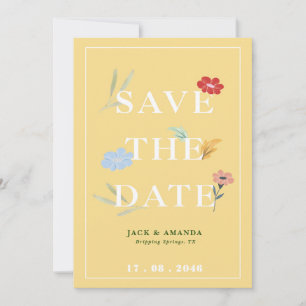 Invitation Mariage joyeux et coloré enregistrer les dates