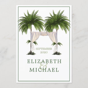Invitation Mariage juif Chuppah élégant Palm moderne