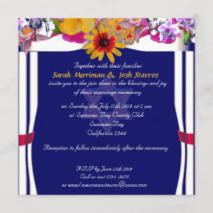 Invitation Mariage juif d'auvent floral