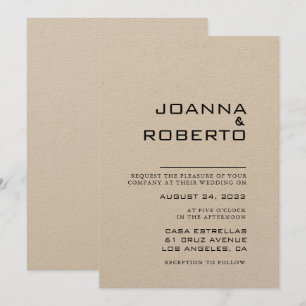 Invitation Mariage Kraft officiel simple