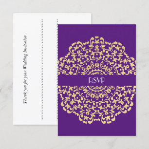 Invitation Mariage Lacy Classy Elegant, violet profond