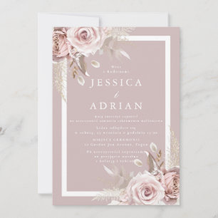 Invitation Mariage langue Vernis Rose Exquis