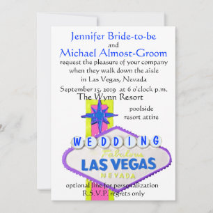 Invitation Mariage Las Vegas moderne