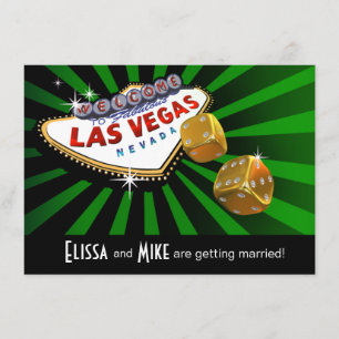 Invitation Mariage Las Vegas Starburst vert noir or