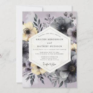 Invitation Mariage Lavande Ardoise Painterly