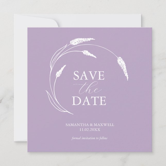 Invitation Mariage Lavender Enregistrer La Date Modèles (Devant)