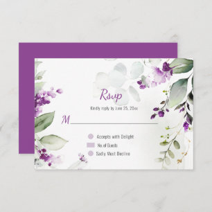Invitation Mariage Lavender Stems and Greenery